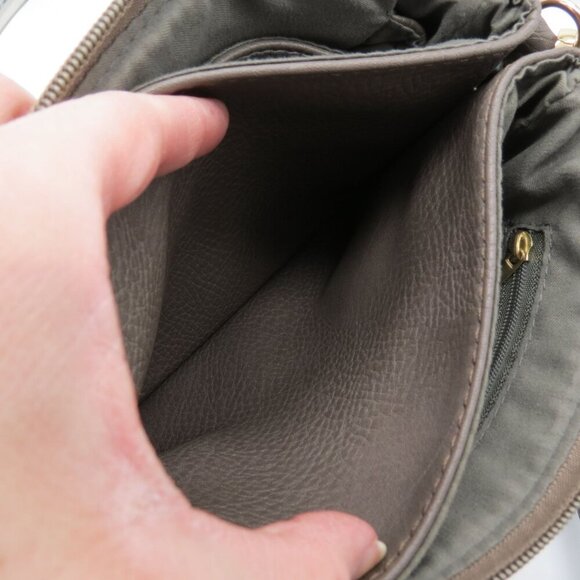 Women's Gray Vegan Leather Crossbody Bag Card Slots Zip Pocket Adjustable - Picture 8 of 8